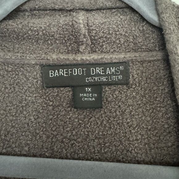 Barefoot Dreams CozyLite Island Wrap Waterfall Cardigan Brown Womens Plus Sz 1X - Picture 2 of 10